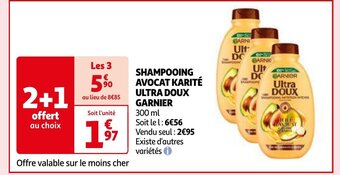 Auchan SHAMPOOING AVOCAT KARITÉ ULTRA DOUX GARNIER aanbieding