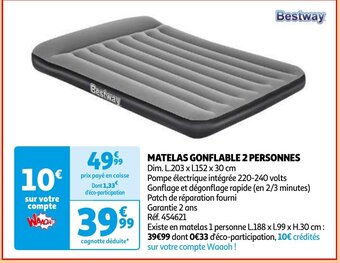 Auchan MATELAS GONFLABLE 2 PERSONNES aanbieding