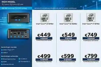 CompuDeals Pointer systems high model intel core i3-10110u 8gb ram aanbieding