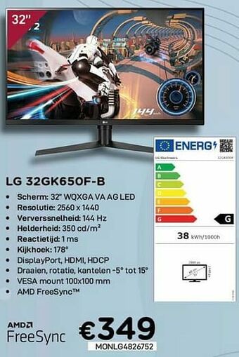 CompuDeals Lg 32gk650f-b aanbieding