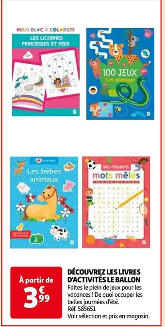 Auchan DÉCOUVREZ LES LIVRES D'ACTIVITÉS LE BALLON aanbieding