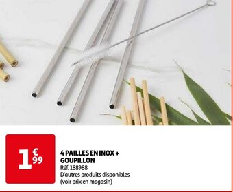 Auchan 4 PAILLES EN INOX + GOUPILLON aanbieding
