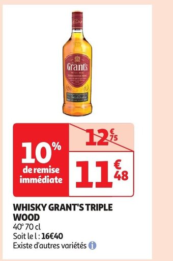 Auchan WHISKY GRANT'S TRIPLE WOOD aanbieding