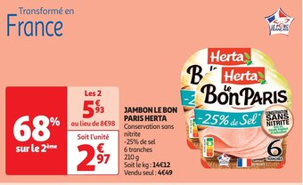 Auchan JAMBON LE BON PARIS HERTA aanbieding