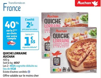Auchan QUICHE LORRAINE aanbieding