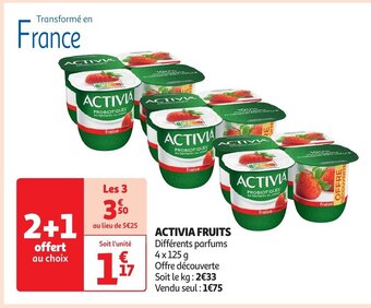 Auchan ACTIVIA FRUITS aanbieding