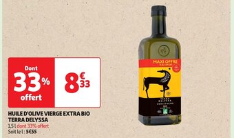 Auchan HUILE D'OLIVE VIERGE EXTRA BIO TERRA DELYSSA aanbieding