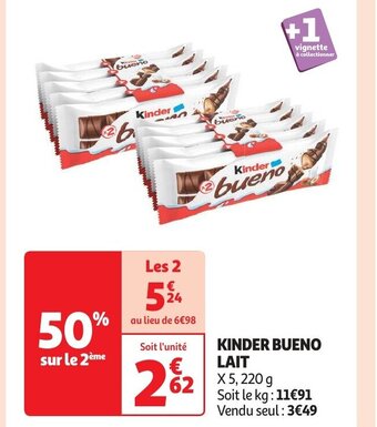 Auchan KINDER BUENO LAIT aanbieding