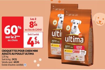 Auchan CROQUETTES POUR CHIEN MINI ADULTE AU POULET ULTIMA aanbieding