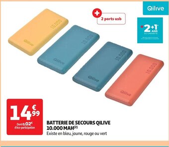 Auchan BATTERIE DE SECOURS QILIVE 10.000 MAH aanbieding