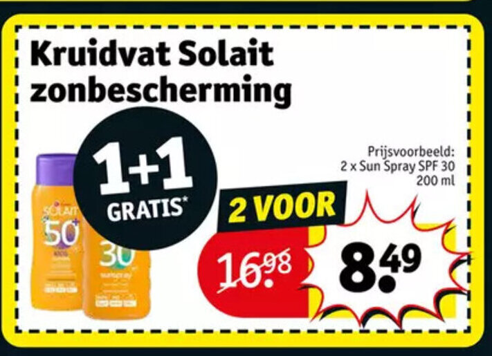 2 x Sun Spray SPF 30 200ml promotie bij Kruidvat