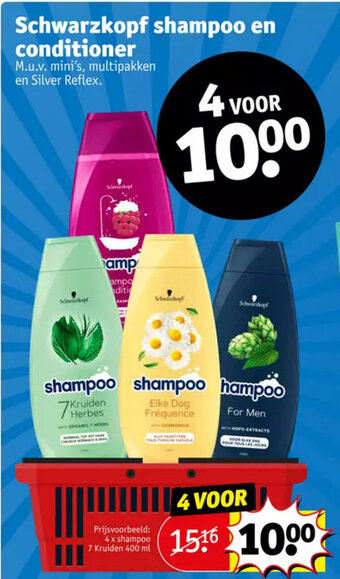 Kruidvat Schwarzkopf shampoo en conditioner aanbieding