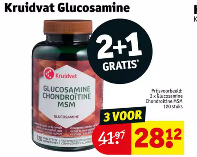 3 x Glucosamine Chondroitine MSM promotie bij Kruidvat