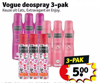 Kruidvat Vogue deospray 3-pak aanbieding