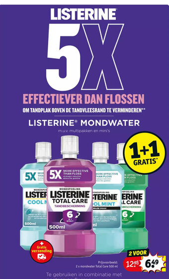 Kruidvat 2 x mondwater Total Care 500 ml aanbieding
