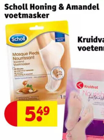 Kruidvat Scholl Honing & Amandel voetmasker aanbieding