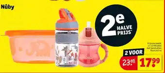 Kruidvat 2 x 12+M beker met handvatten Roze 240 ml aanbieding