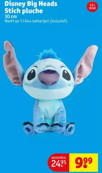 Kruidvat Disney Big Heads Stich pluche 30 cm aanbieding