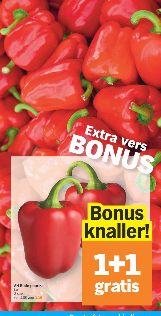 Ah rode paprika promotie bij Albert Heijn