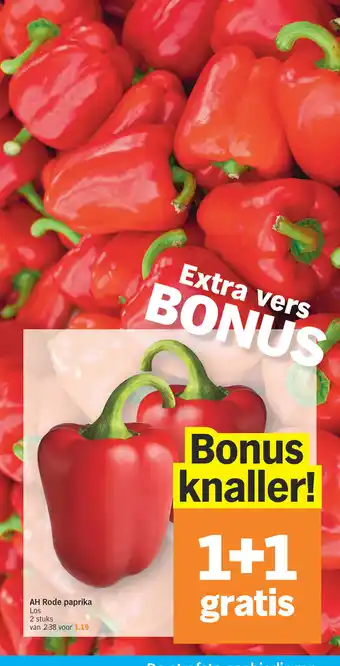 Albert Heijn Ah rode paprika aanbieding