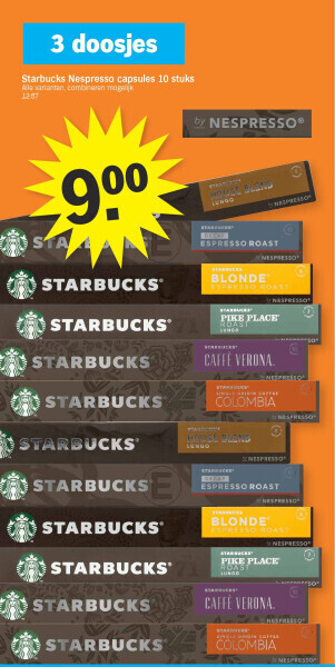 Albert Heijn Starbucks nespresso capsules 10 stuks aanbieding