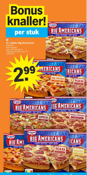 Albert Heijn Dr. oetker big americans aanbieding