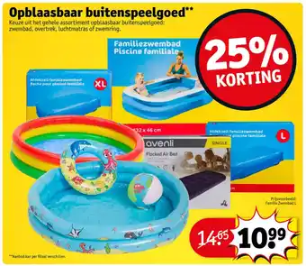 Opblaasbaar buitenspeelgoed** Keuze uit het gehele assortiment opblaasbaar buitenspeelgoed: zwembad, overtrek, luchtmatras