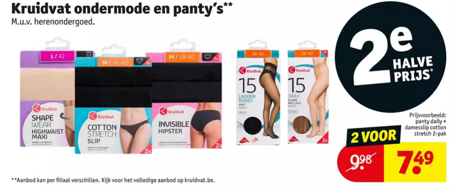 Kruidvat ondermode en panty's** promotie bij Kruidvat
