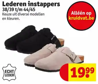 Lederen instappers 38/39 t/m 44/45 Keuze uit diverse modellen en kleuren.