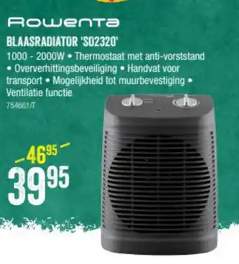 HandyHome Rowenta Blaasradiator S02320 aanbieding