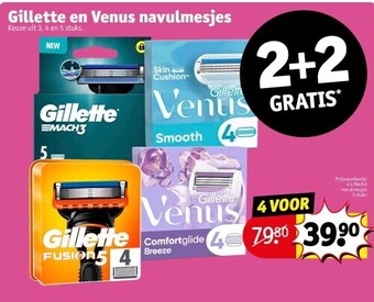 Kruidvat Gillette en venus navulmesjes aanbieding