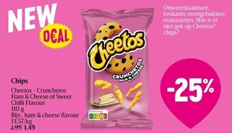 Cheetos Chips Crunchetos Ham & Cheese of Sweet Chilli Flavour 110g