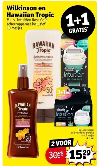 Kruidvat Wilkinson en hawaiian tropic aanbieding