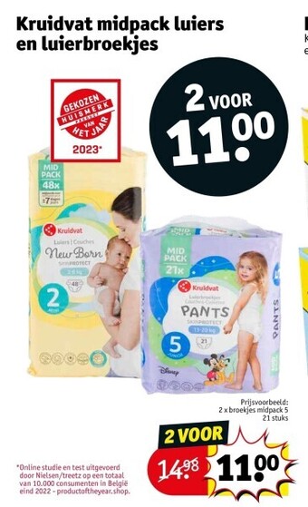 Kruidvat Kruidvat midpack luiers en luierbroekjes aanbieding