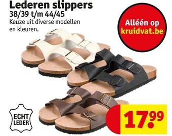 Kruidvat Lederen slippers aanbieding