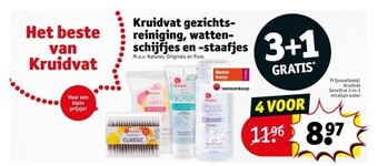Kruidvat Kruidvat gezichtsreiniging, wattenschijfjes en -staafjes aanbieding