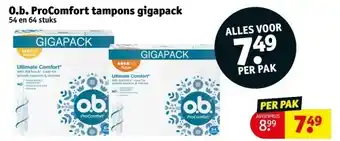 Kruidvat O.b. procomfort tampons gigapack aanbieding