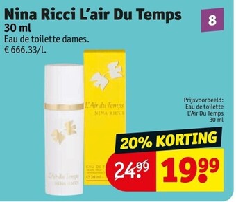Kruidvat Nina ricci l’air du temps 30 ml aanbieding