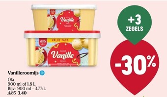Delhaize Ola Vanilleroomijs aanbieding