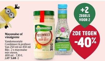 Delhaize Vandemoortele Mayonaise of vinaigrette aanbieding