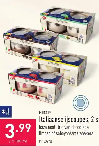 MUCCIⓇ Italiaanse ijscoupes, 2 x 180ml