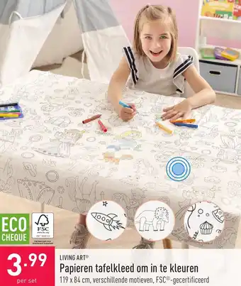ALDI Living Art Papieren tafelkleed om in te kleuren aanbieding
