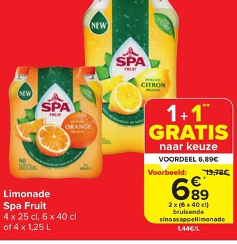 Carrefour Market Spa Fruit Limonade aanbieding