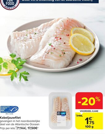 Carrefour Market Kabeljauwfilet 100g aanbieding