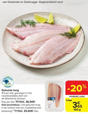 Carrefour Market Gekuiste tong 100g aanbieding