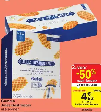 Carrefour Market Gamma Jules Destrooper alle soorten 2 x 108g aanbieding