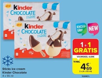 Carrefour Sticks ice cream kinder chocolate aanbieding