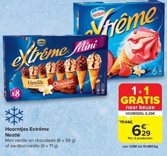 Carrefour Hoorntjes extrême nestlé aanbieding