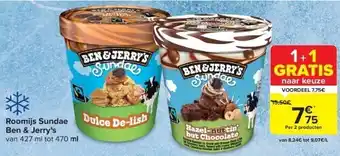 Carrefour Roomijs sundae ben & jerry’s aanbieding