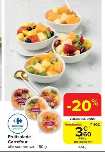 Fruitsalade carrefour alle soorten van 450 g